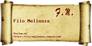 Filo Melissza névjegykártya